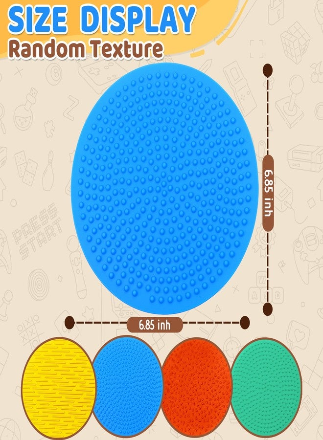 CHESLICR 4PC Sensory Wall Fidget Toys for Toddler Baby 1-3 Classroom Must Have Sensory Mats for Kid Autism ADHD Quiet Silicone Tactile Pad Desk Toys Calm Down Item Mini Floor Tiles Fidget Autistic Special Need - Image 2